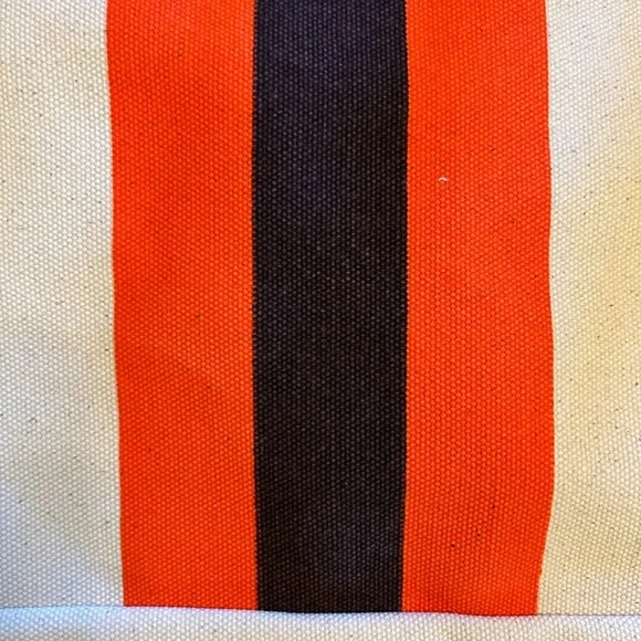 John Hardy Brown & Orange Striped Canvas Tote Bag NWOT - Picture 9 of 10